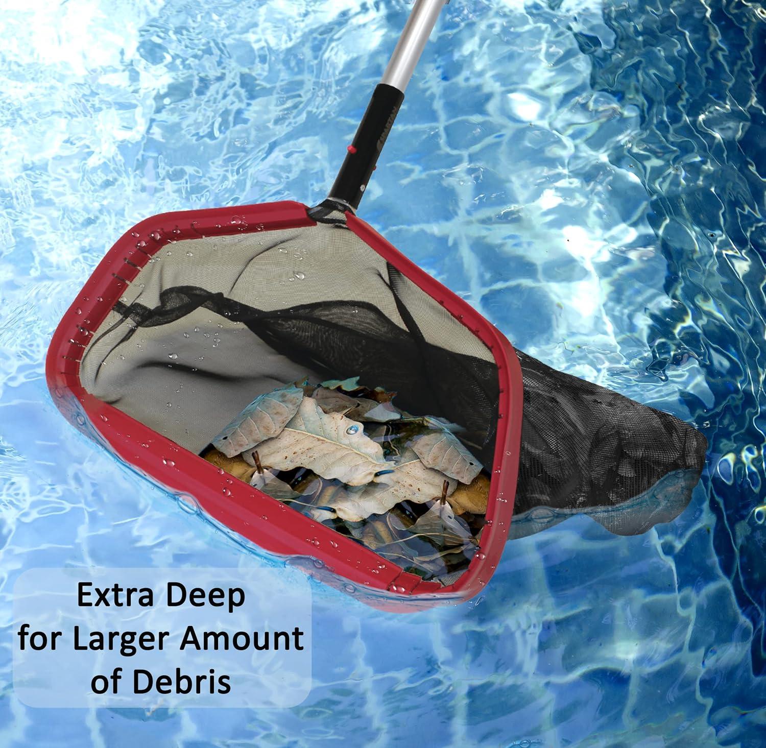 Skimlite SP400 Leaf Skimmer Net for Pool Cleaning, 19 Inch Heavy Duty Fine Mesh Net, Reinforced Frame, Pool Maintenance Rake Cleaner Equipment Debris Collector for Inground Pool Pond Hot Tub Spa