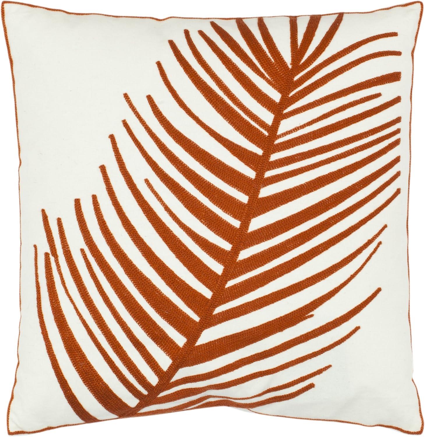 Floral Feather Reversible Throw Pillow