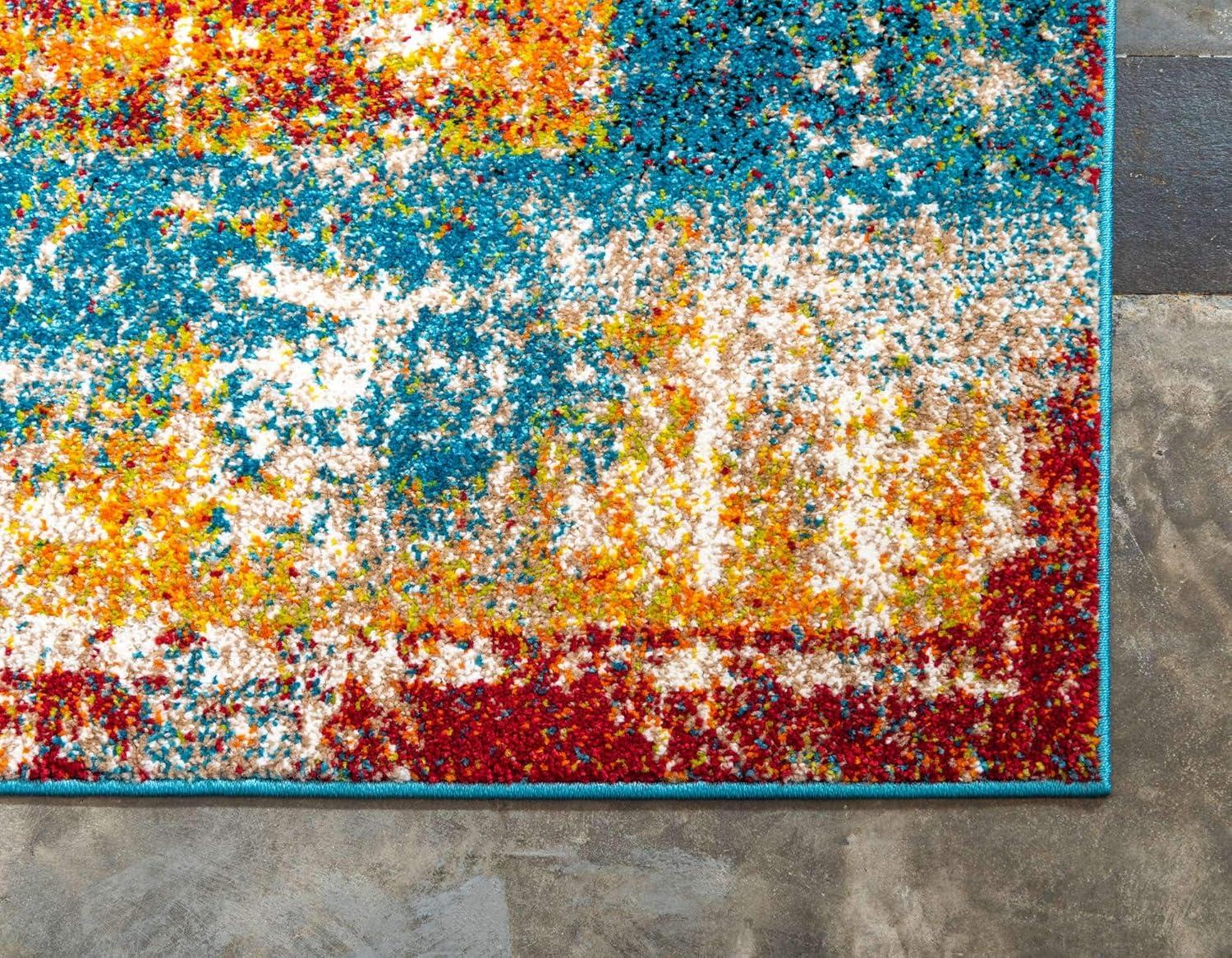Unique Loom 4'x6' Rosso Cavalli Multi-color Indoor Area Rug