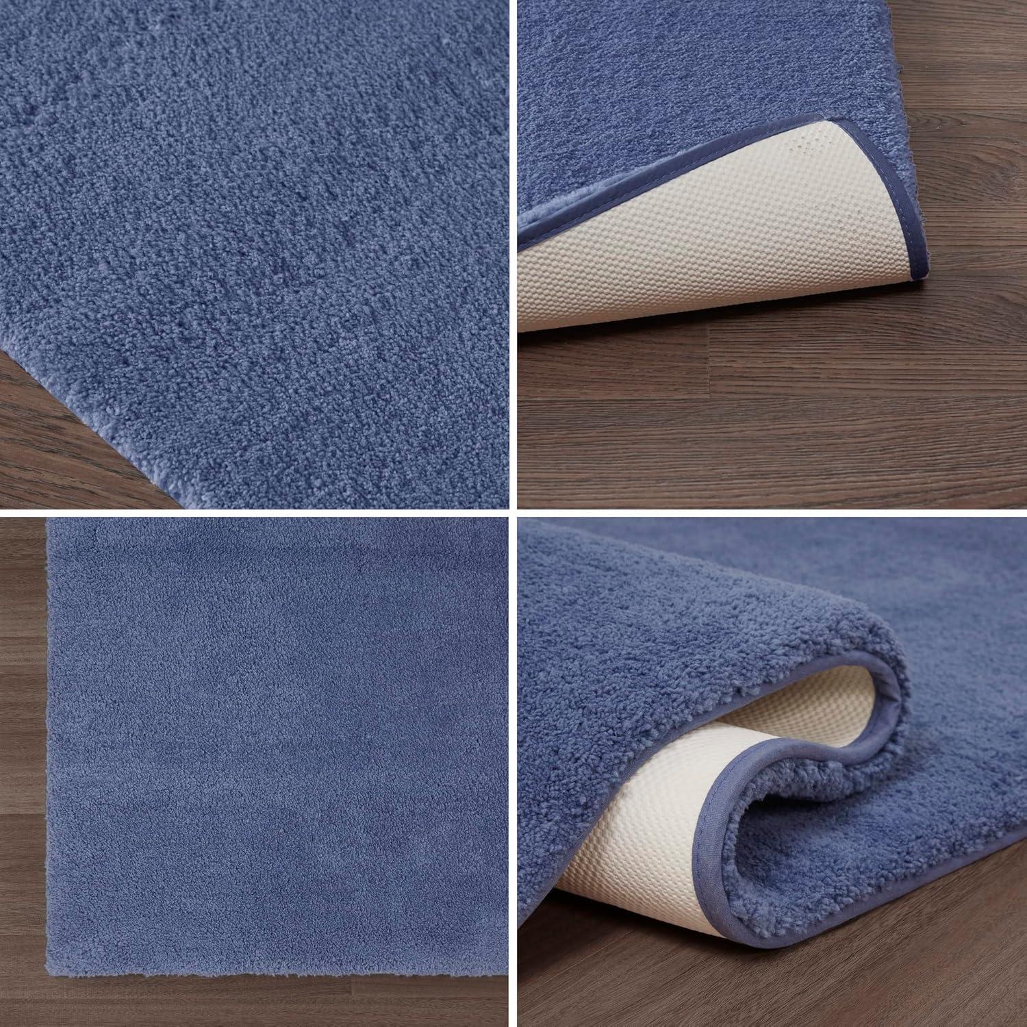 Marshmallow Quick-Dry Navy Microfiber Bath Rug