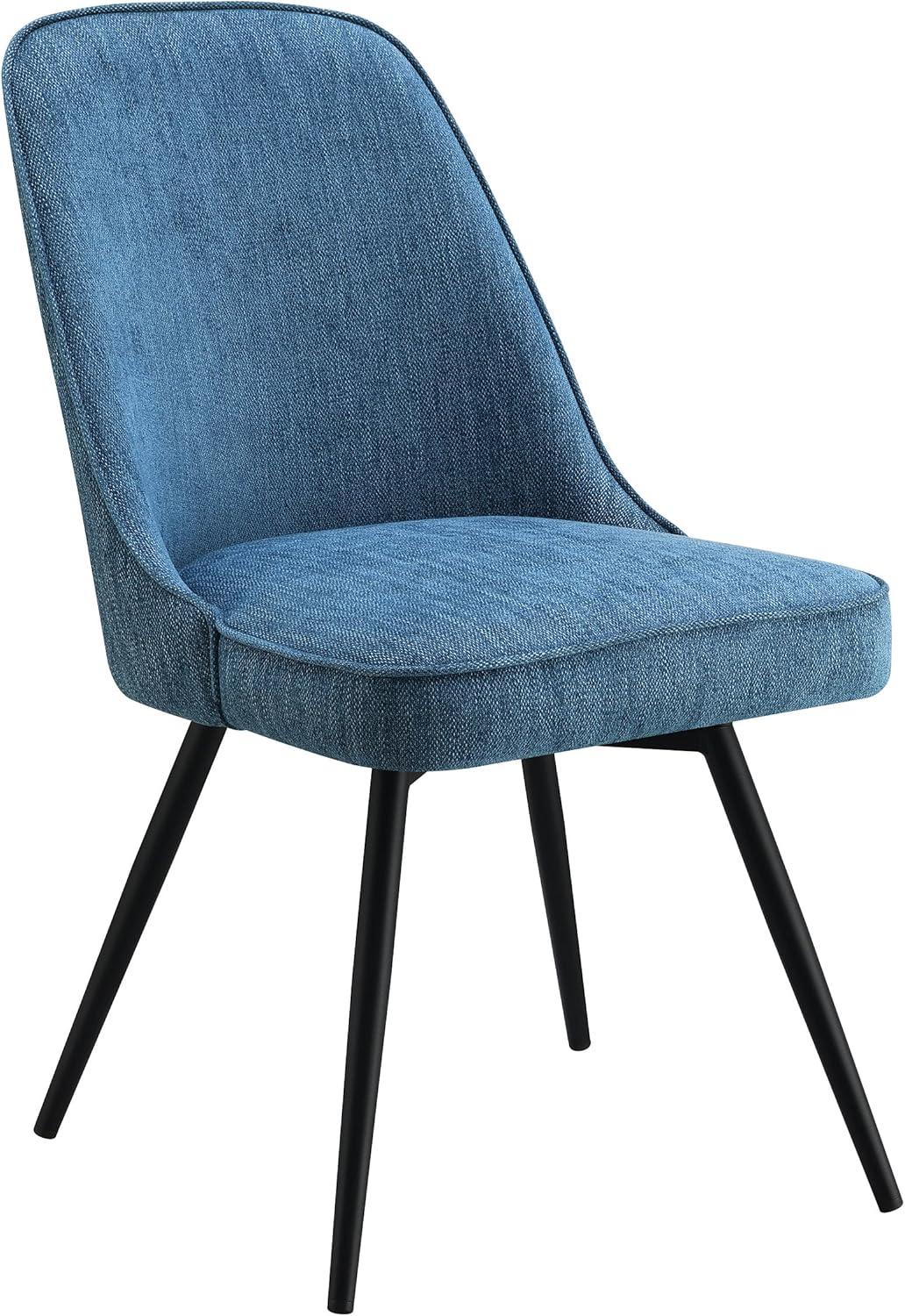 Martel Swivel Chair in Charcoal Herringbone Fabric with Black Legs