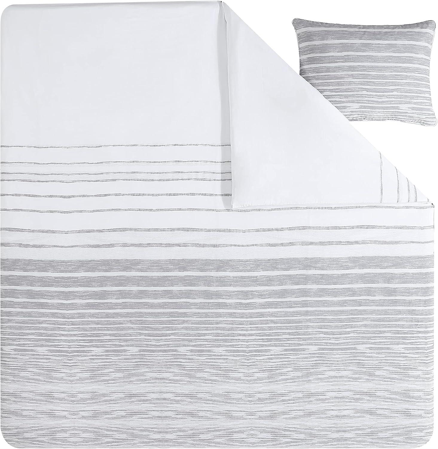 Kenneth Cole Kenneth Cole Abstract Stripe Cotton Grey Comforter Set