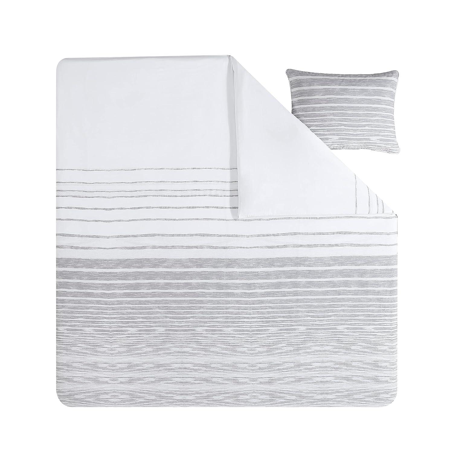 Kenneth Cole Kenneth Cole Abstract Stripe Cotton Grey Comforter Set