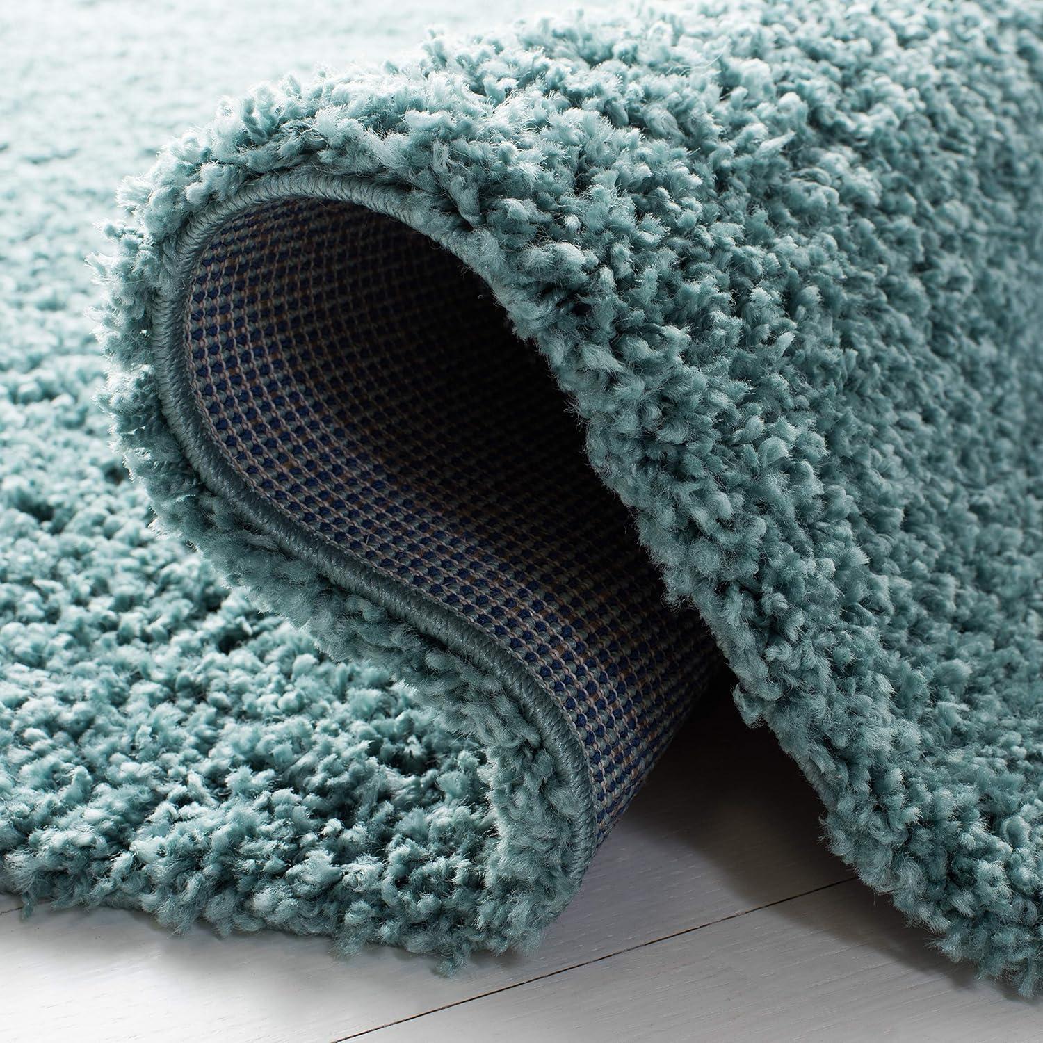 Primo Shag PRM300 Power Loomed Area Rug - Aqua - 5'3"x7'6" - Safavieh.