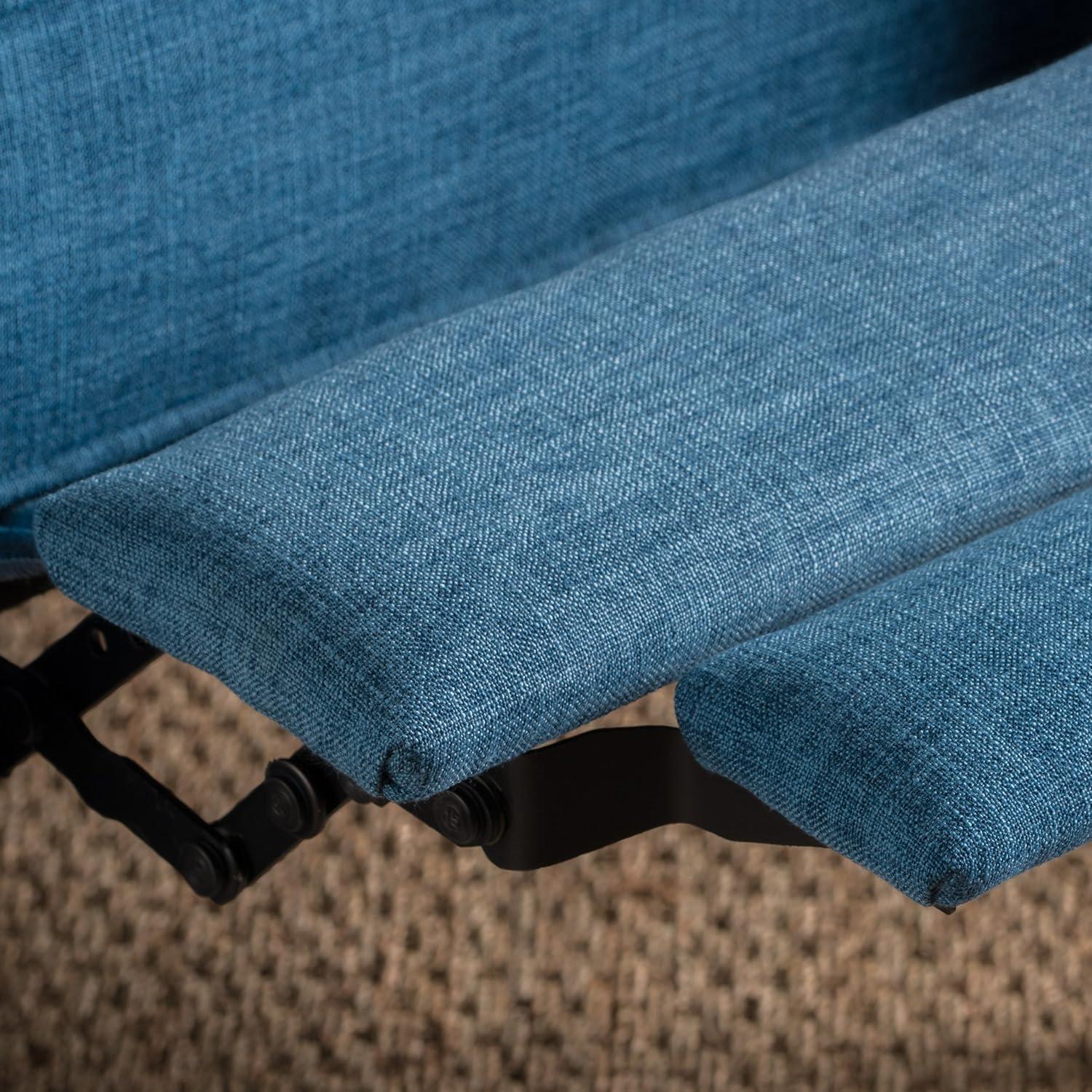 GDFStudio Mason Mid Century Modern Tufted Pushback Recliners (Set of 2), Muted Blue/Fabric