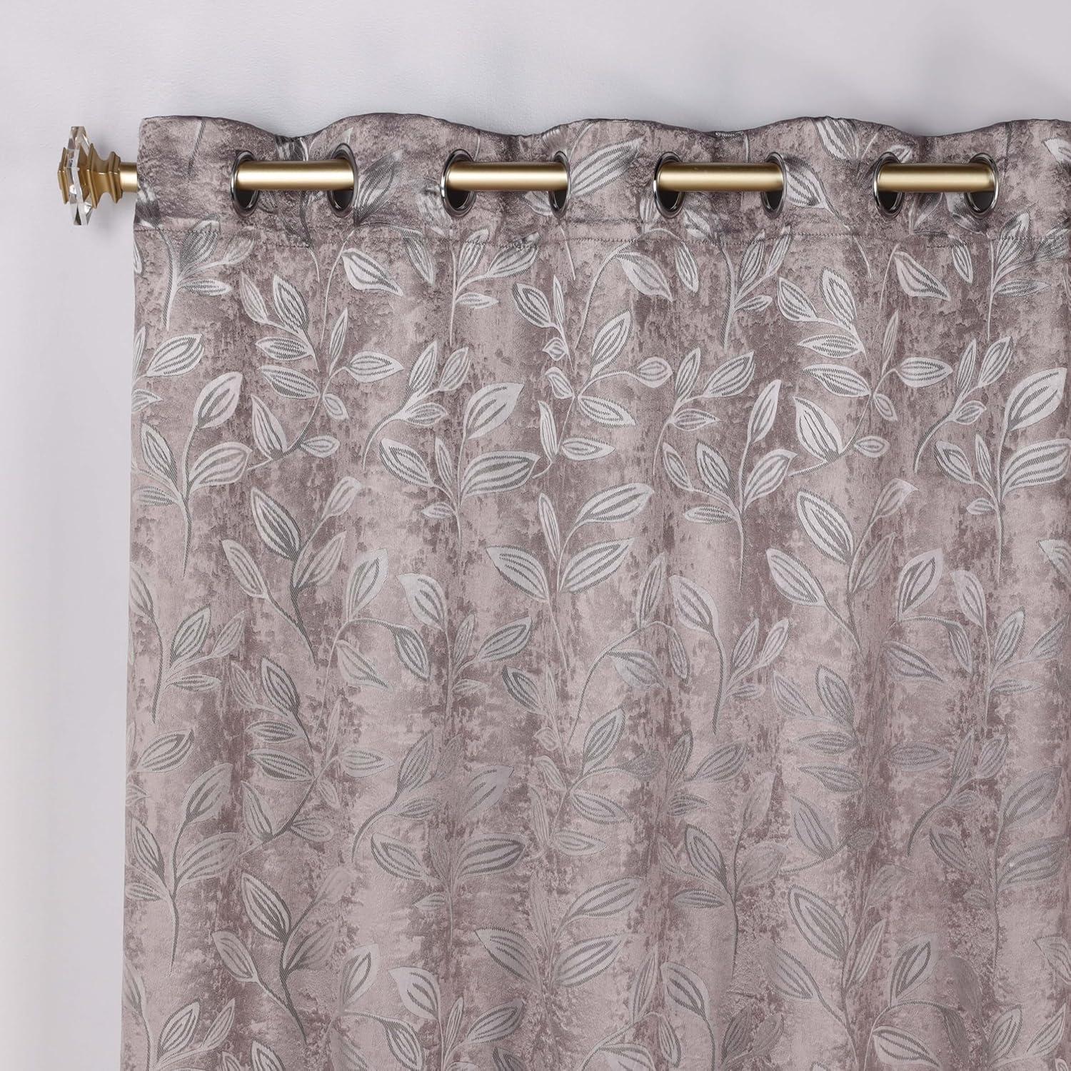 Superior Modern Bohemian Leaves Polyester Machine Washable Room Darkening Blackout Curtains by Superior (Set of 2)