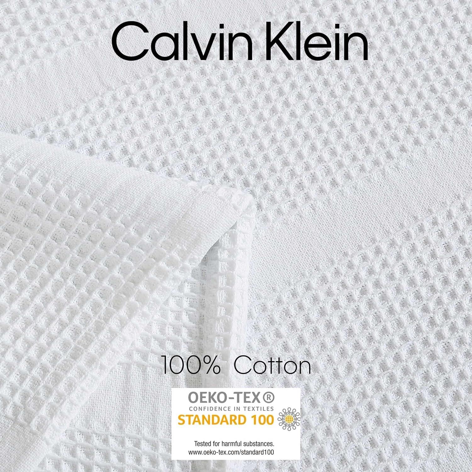 White Cotton Waffle Weave King Blanket