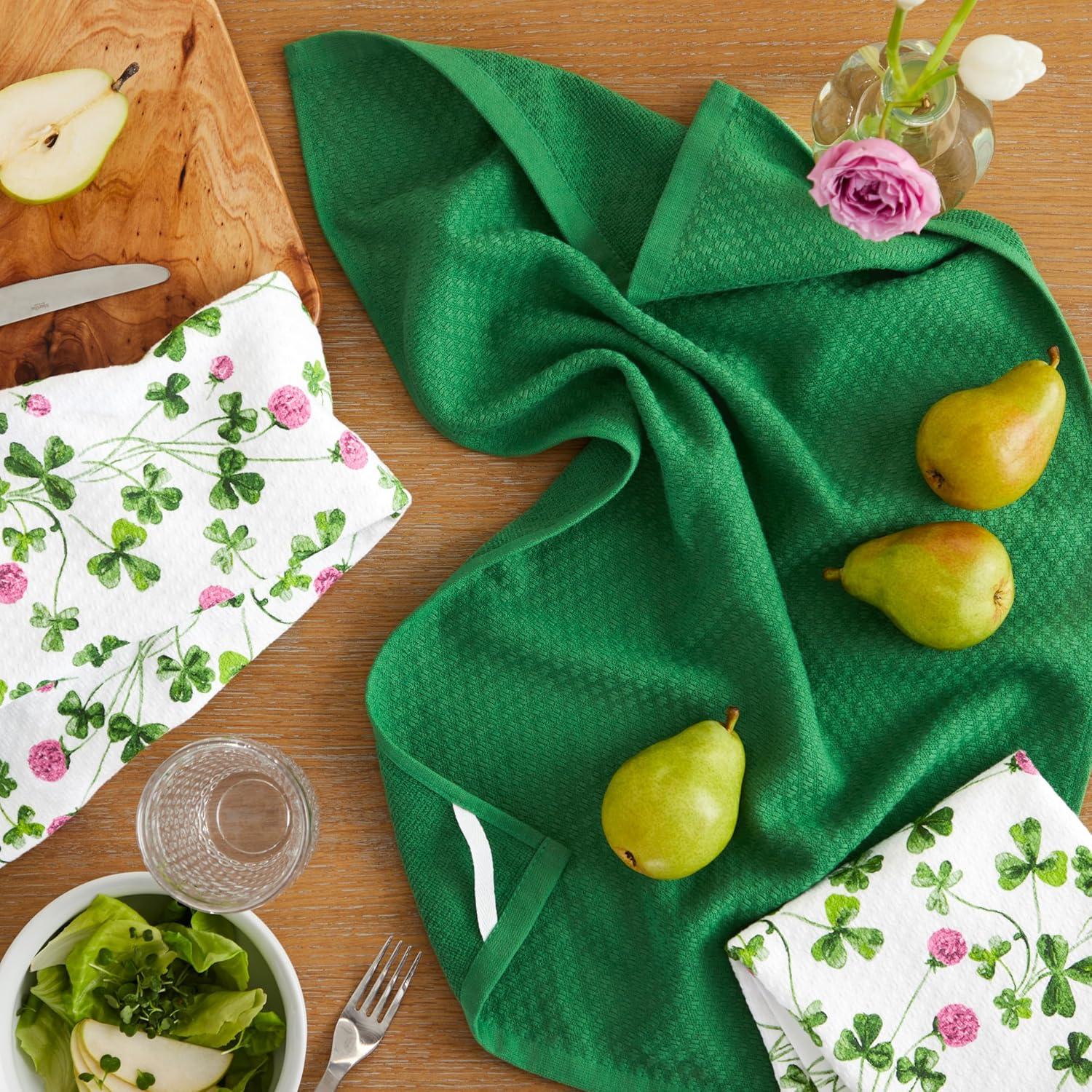 St. Patrick's Day Clover Meadow Cotton Kitchen Towel Set, 3-Pack