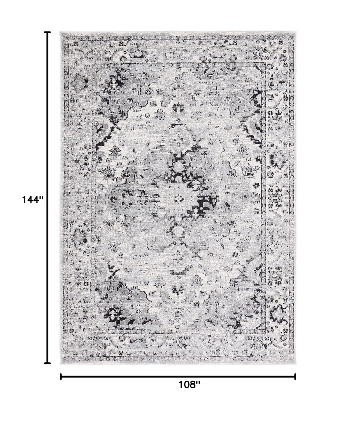 Madison MAD154 Power Loomed Indoor Area Rug - Grey/Black - 9'x12' - Safavieh