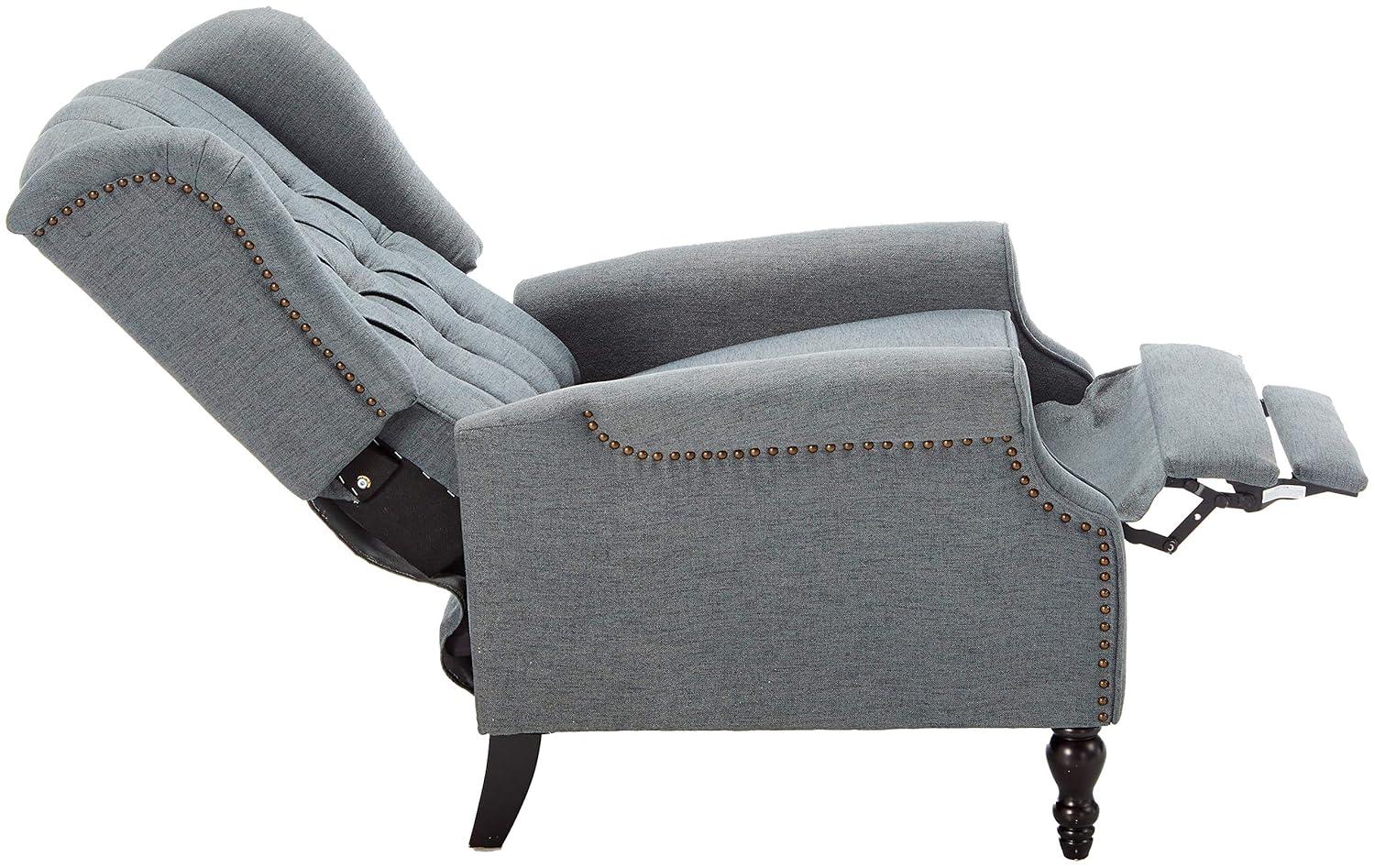 Walter Recliner - Charcoal - Christopher Knight Home: Upholstered Pushback Club Chair