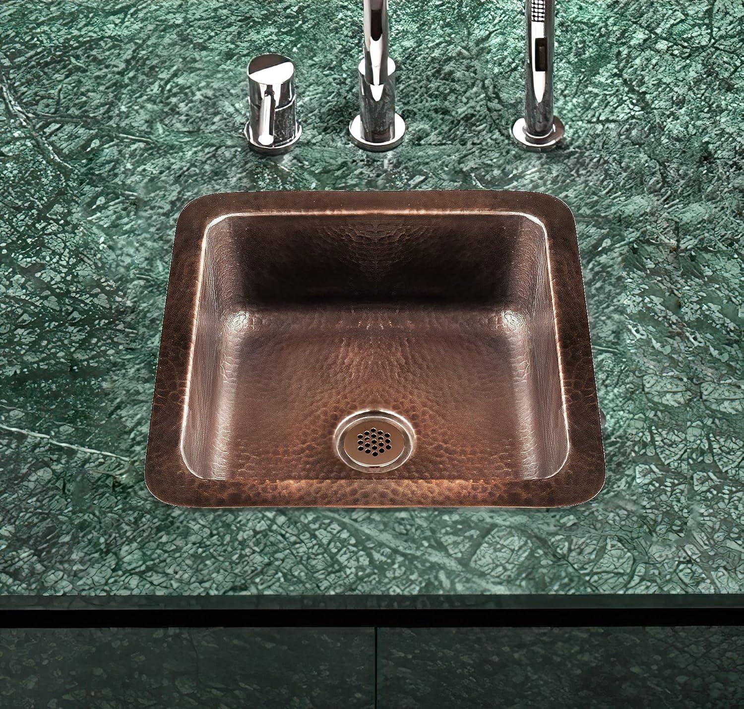 Pure Copper Hand Hammered Glasgow Dual Mount Single Bowl Bar Prep Sink 12"