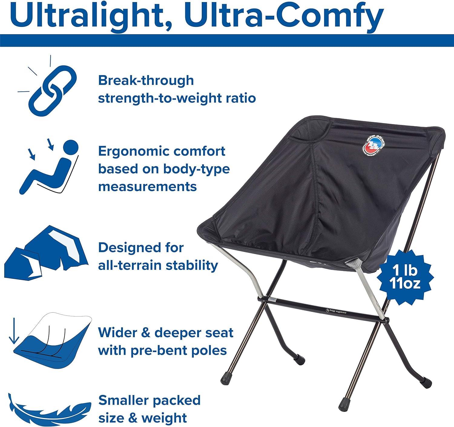 Big Agnes Skyline UL with Ultralight Camping Chair, Black