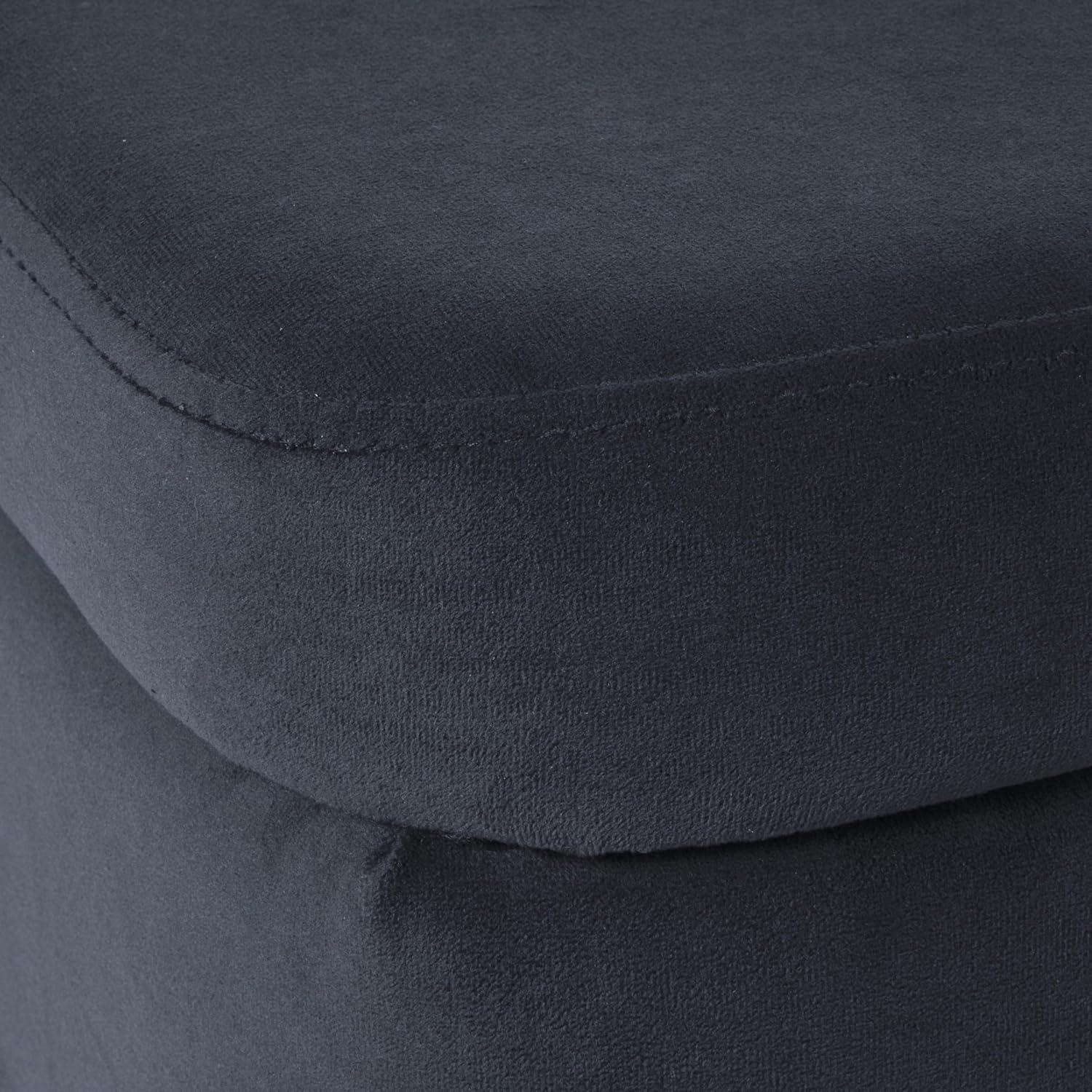 Medium Storage Bench with Metal Legs Gray Woven - HomePop