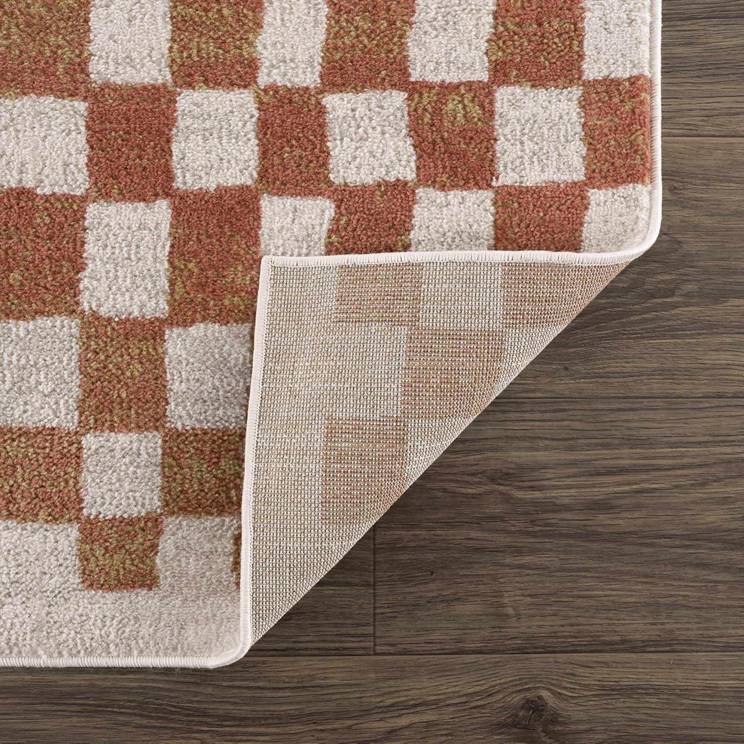 Hauteloom Benjy Cream & Charcoal Checkered Area Rug