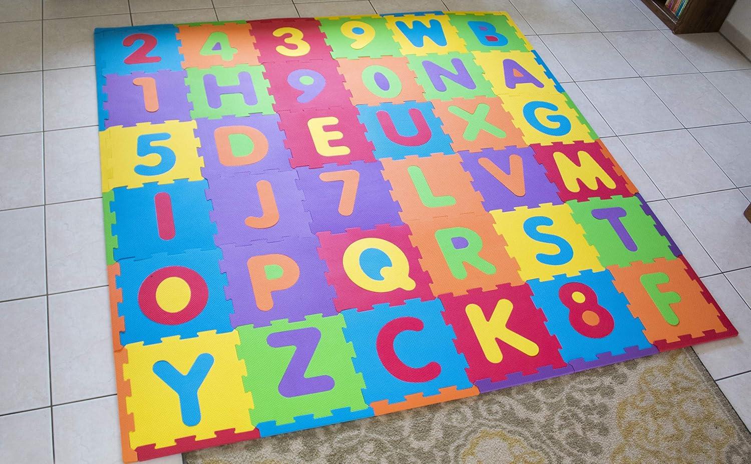 Multicolor Foam ABC/123 Interlocking Play Mat for Kids