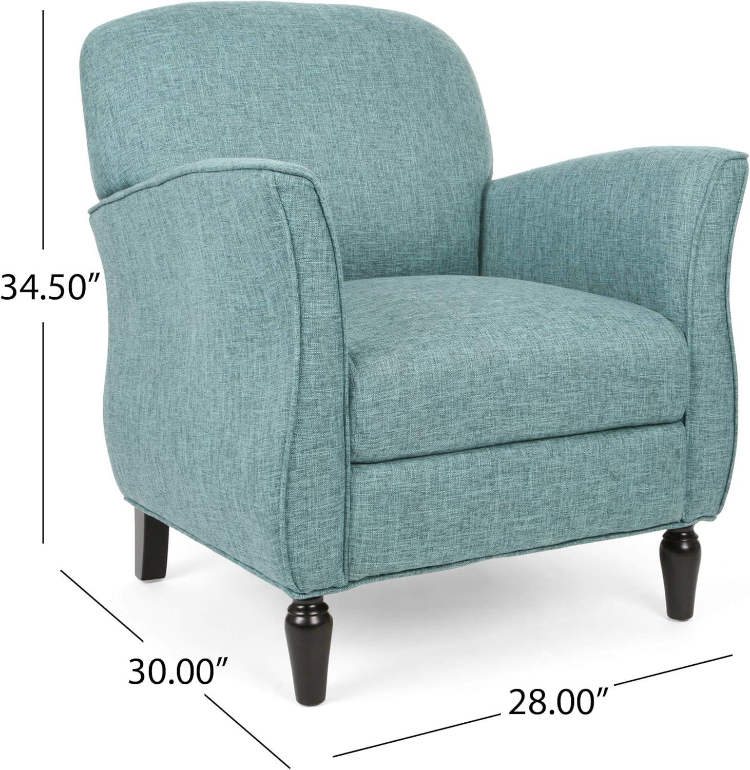 Swainson Traditional Tweed Armchair Teal: Overstuffed, Turned Legs - Christopher Knight Home