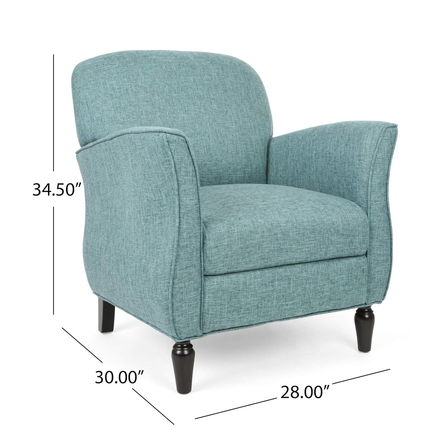 Swainson Traditional Tweed Armchair Teal: Overstuffed, Turned Legs - Christopher Knight Home