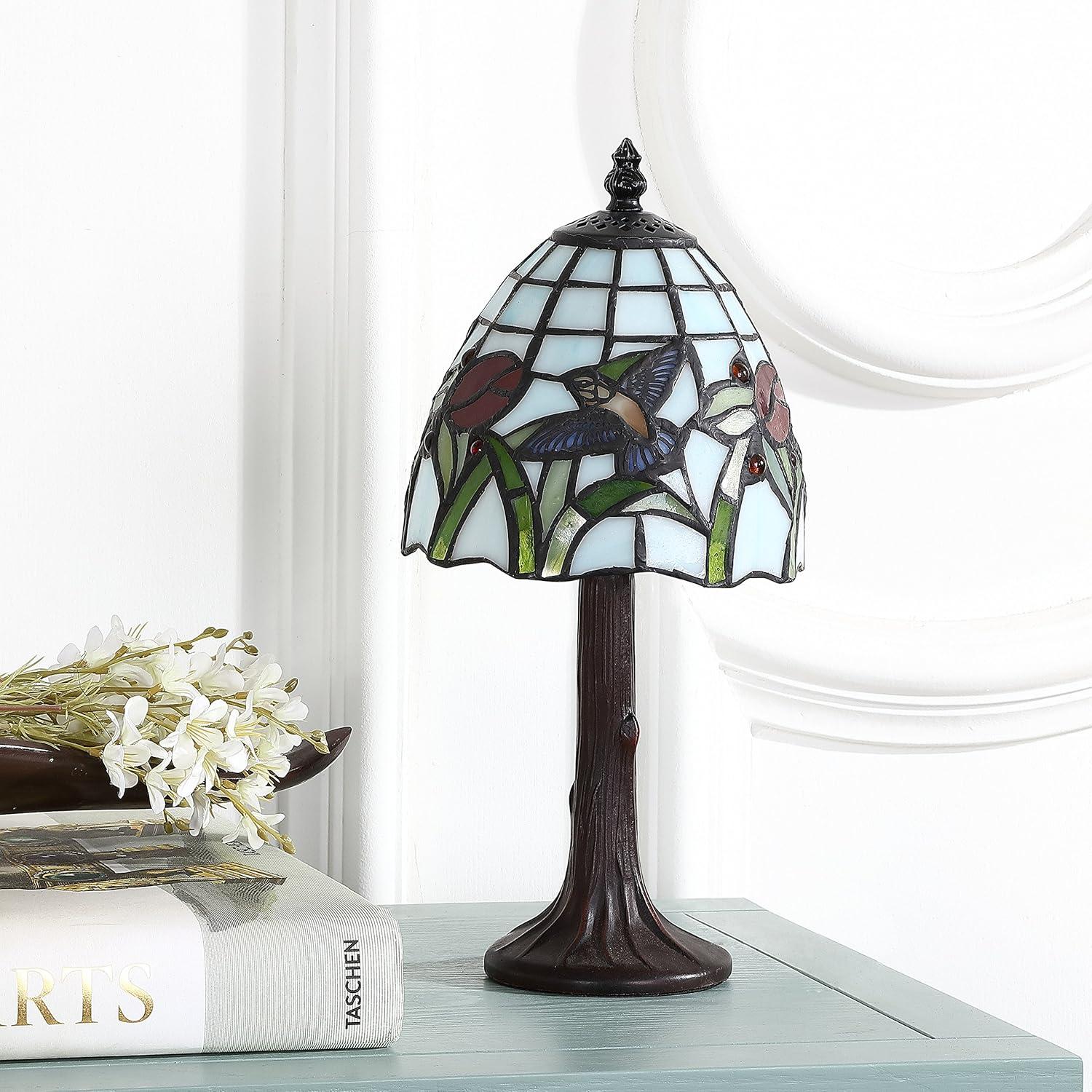 Hummingbird Tiffany-Style 12" Stained Glass LED Table Lamp