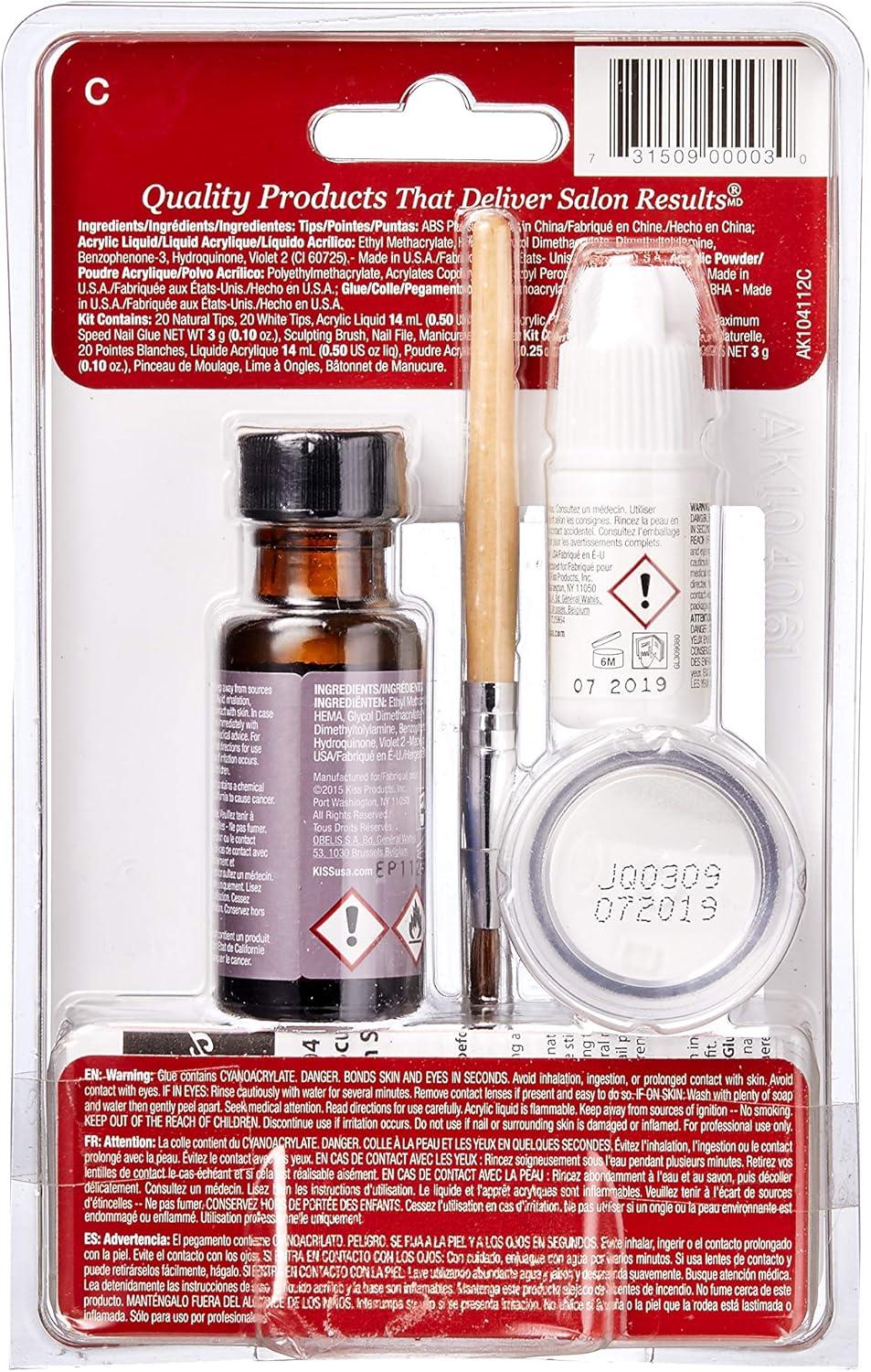 KISS Acrylic French Manicure Fake Nails Sculpture Kit - Natural - 40ct