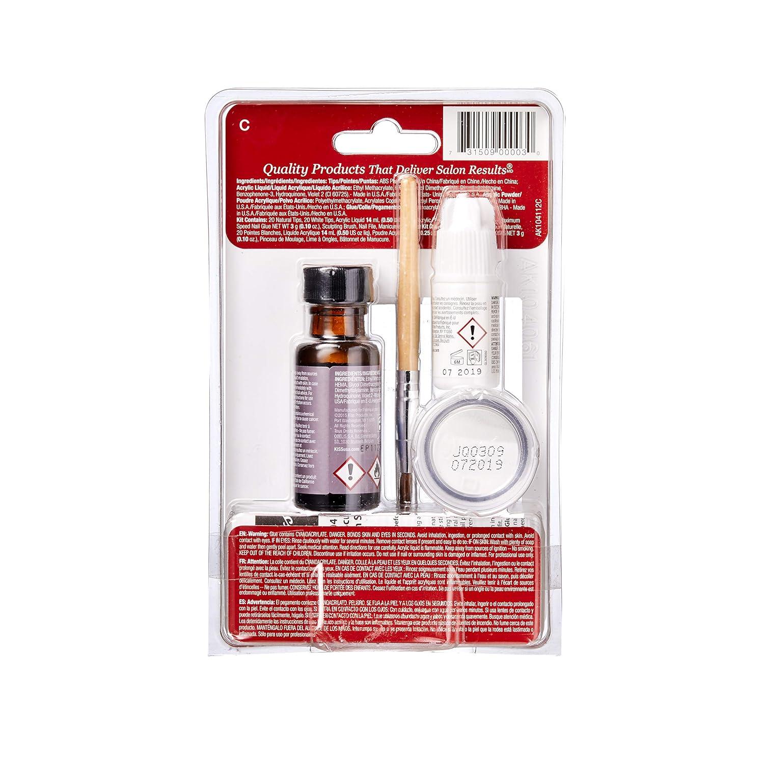 KISS Acrylic French Manicure Fake Nails Sculpture Kit - Natural - 40ct