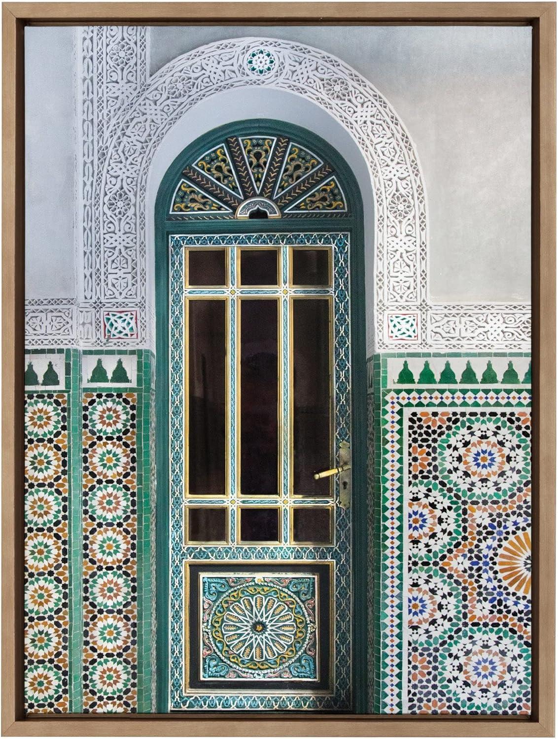 18" x 24" Sylvie Morocco Essaouira Door Framed Wall Canvas by Golie Gold - Kate & Laurel All Things Decor