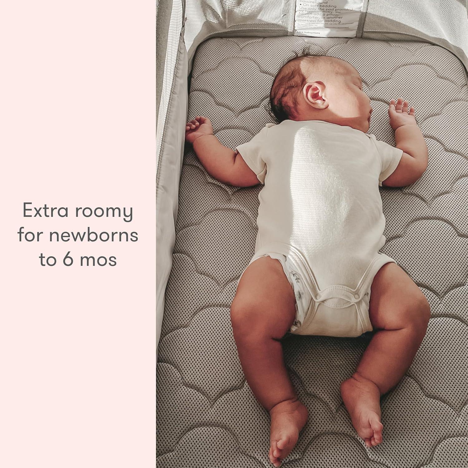 Solid Birch Adjustable Height Bassinet with Breathable Mattress