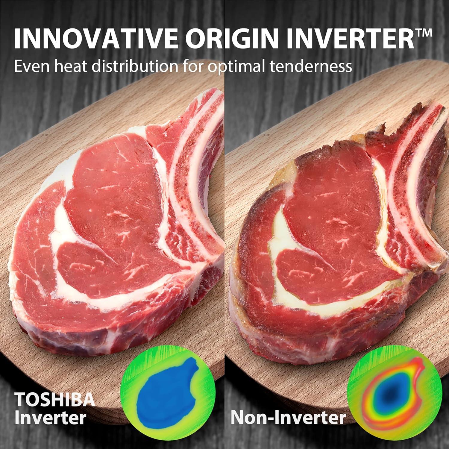 Toshiba 7-in-1 Countertop Microwave Air Fryer Inverter Technology Convection Microwave Smart Sensor