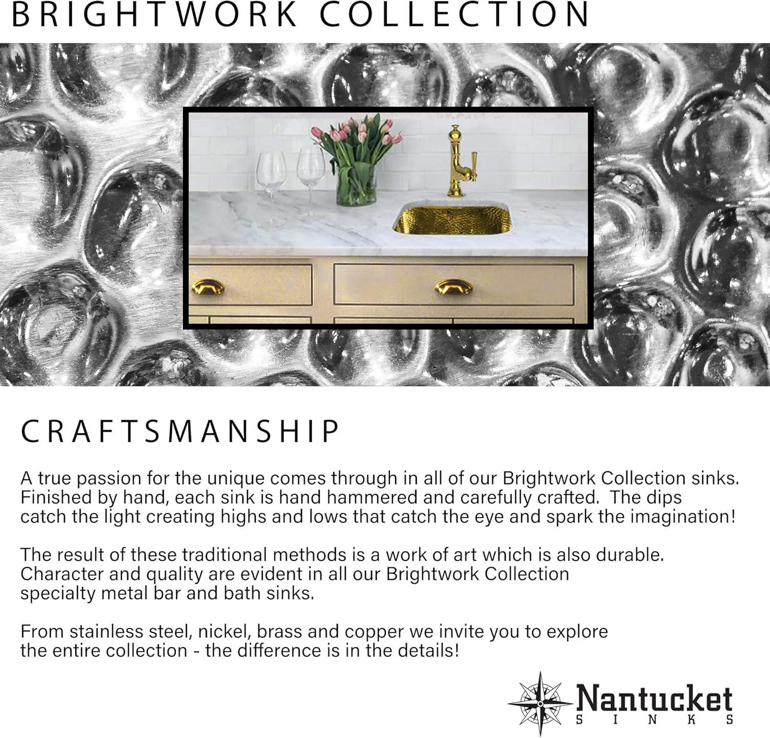 Nantucket Sinks Brightwork Home 12.75'' Metal Rectangular Bathroom Sink with Overflow