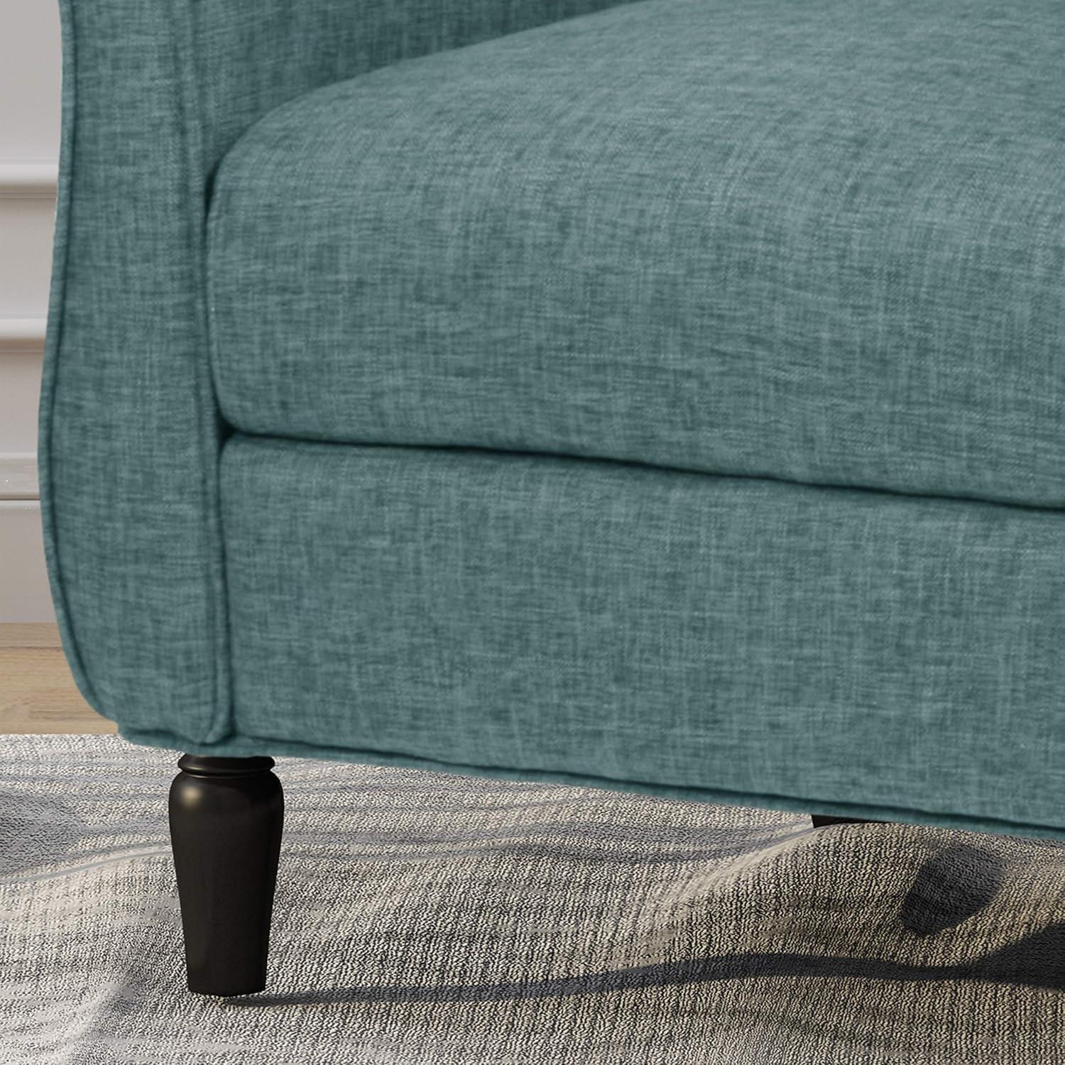 Swainson Traditional Tweed Armchair Teal: Overstuffed, Turned Legs - Christopher Knight Home