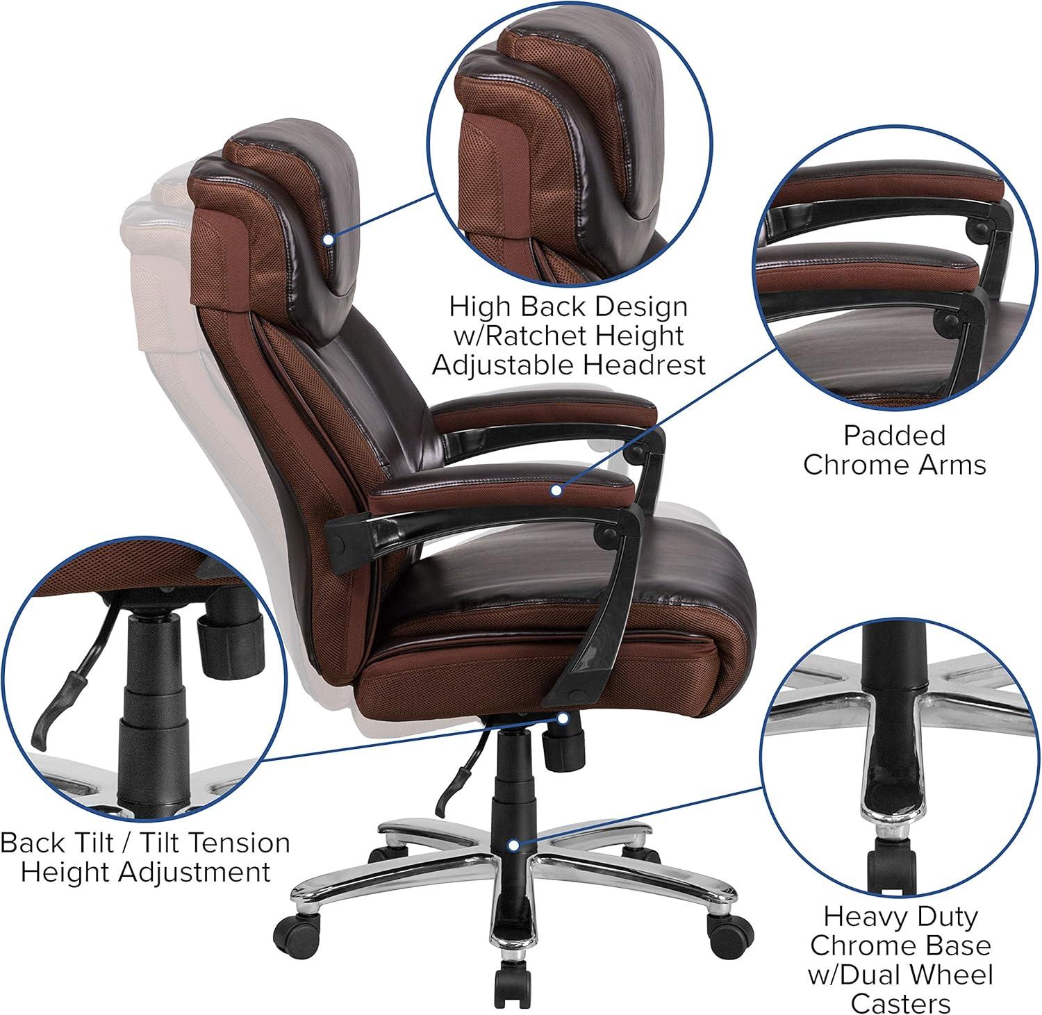 Esmeralda Big & Tall LeatherSoft Executive Swivel Ergonomic Office Chair