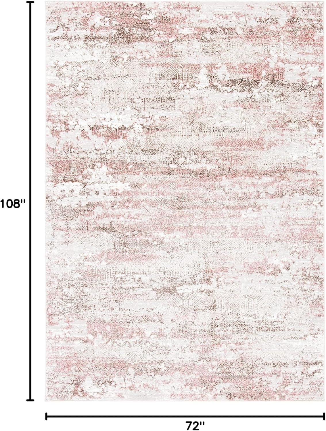 SAFAVIEH Meadow Beulah Abstract Area Rug, Beige/Pink, 6' x 9'