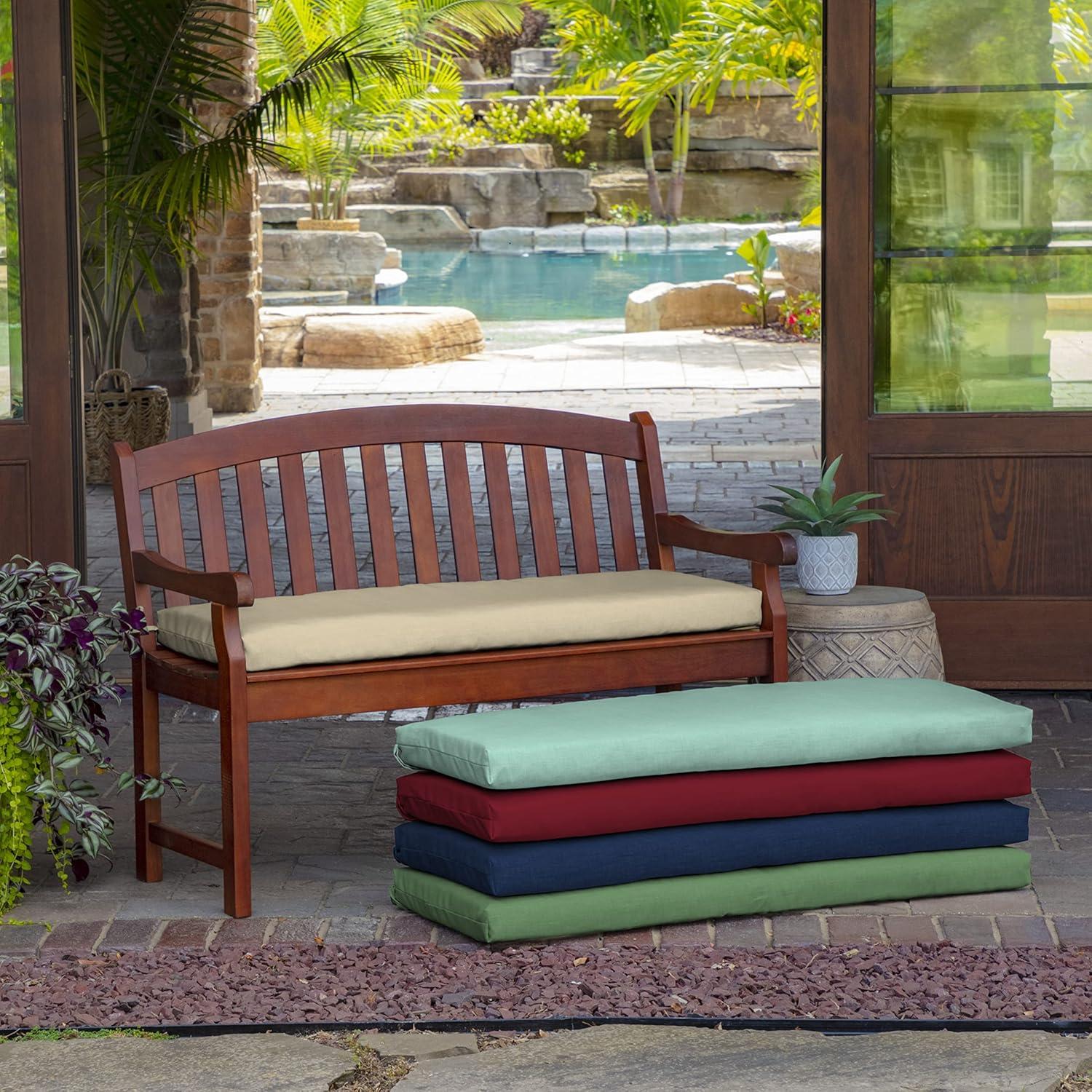 Arden Selections Outdoor Bench Cushion 17 x 46, Tan Leala