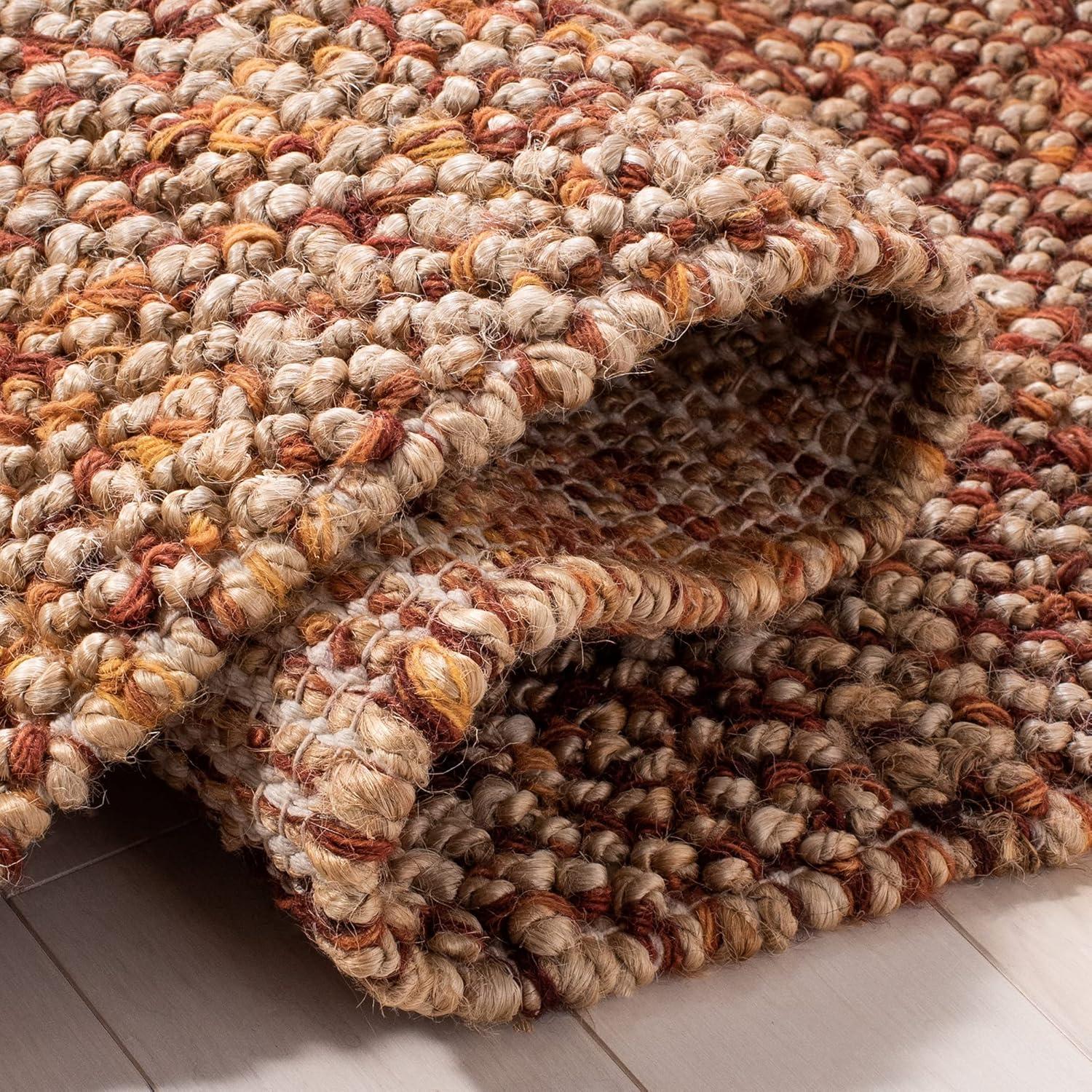 Bohemian BOH901 Hand Woven Indoor Area Rug - Natural/Rust - 5'x8' - Safavieh