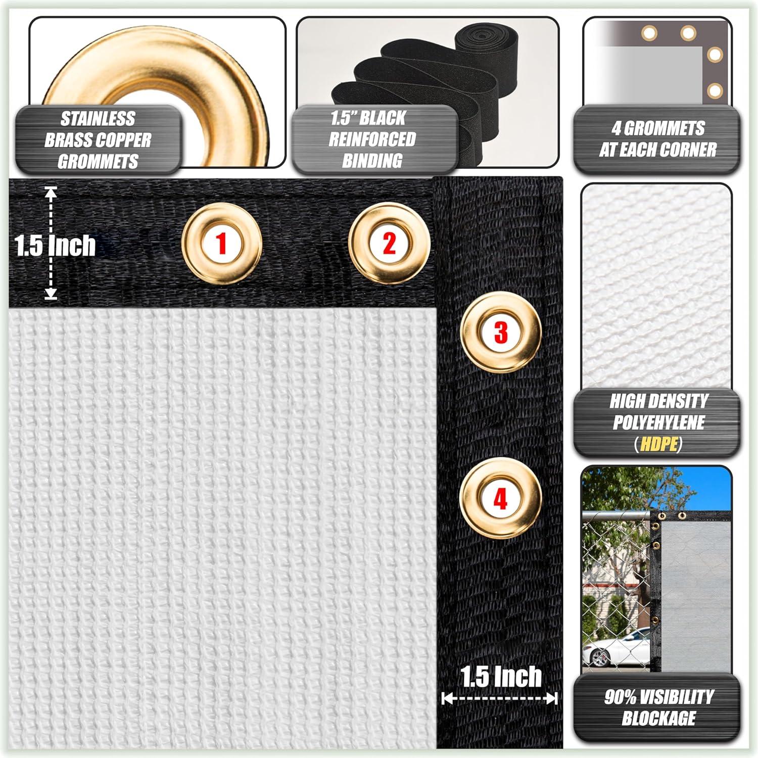 ColourTree Colour Tree Privacy Screen & Windscreen Fabric Cover – Durable Outdoor Fence Protection, UV-Resistant, Easy Installation