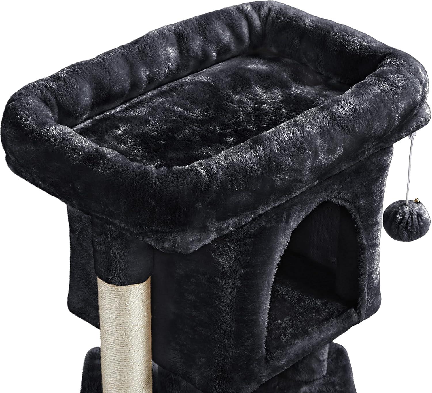 Yaheetech 23.5" Small Cat Tree Condo with Plush Perch - Black