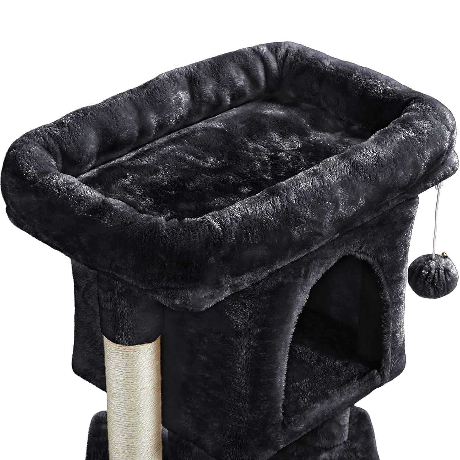 Yaheetech 23.5" Small Cat Tree Condo with Plush Perch - Black