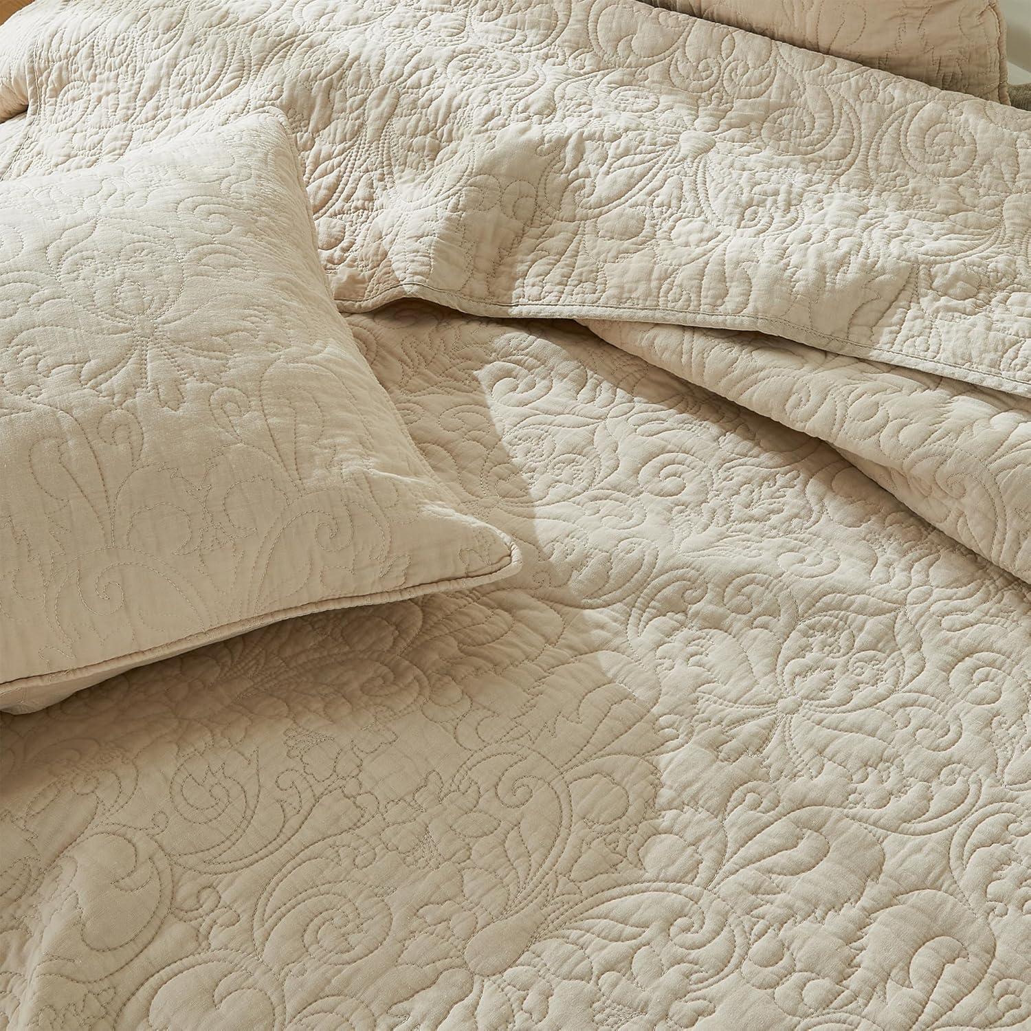 Natural Heirloom Full Cotton 3-Piece Quilt Set