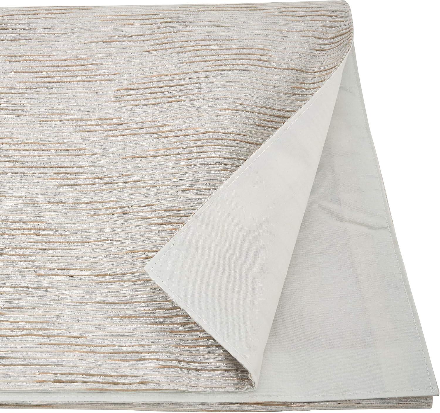 Silver Metallic Woven Cotton Table Runner