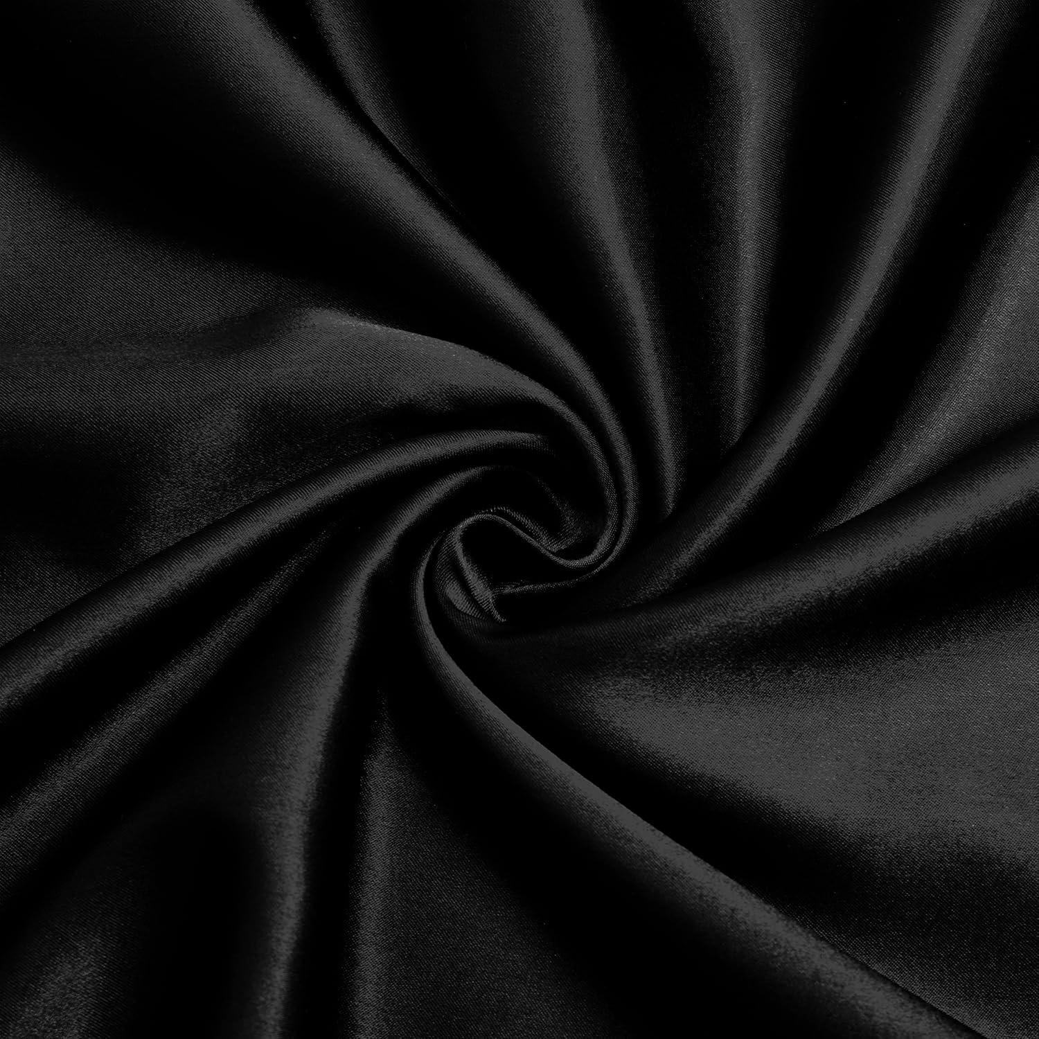 Black Satin Full Size 4-Piece Deep Pocket Sheet Set