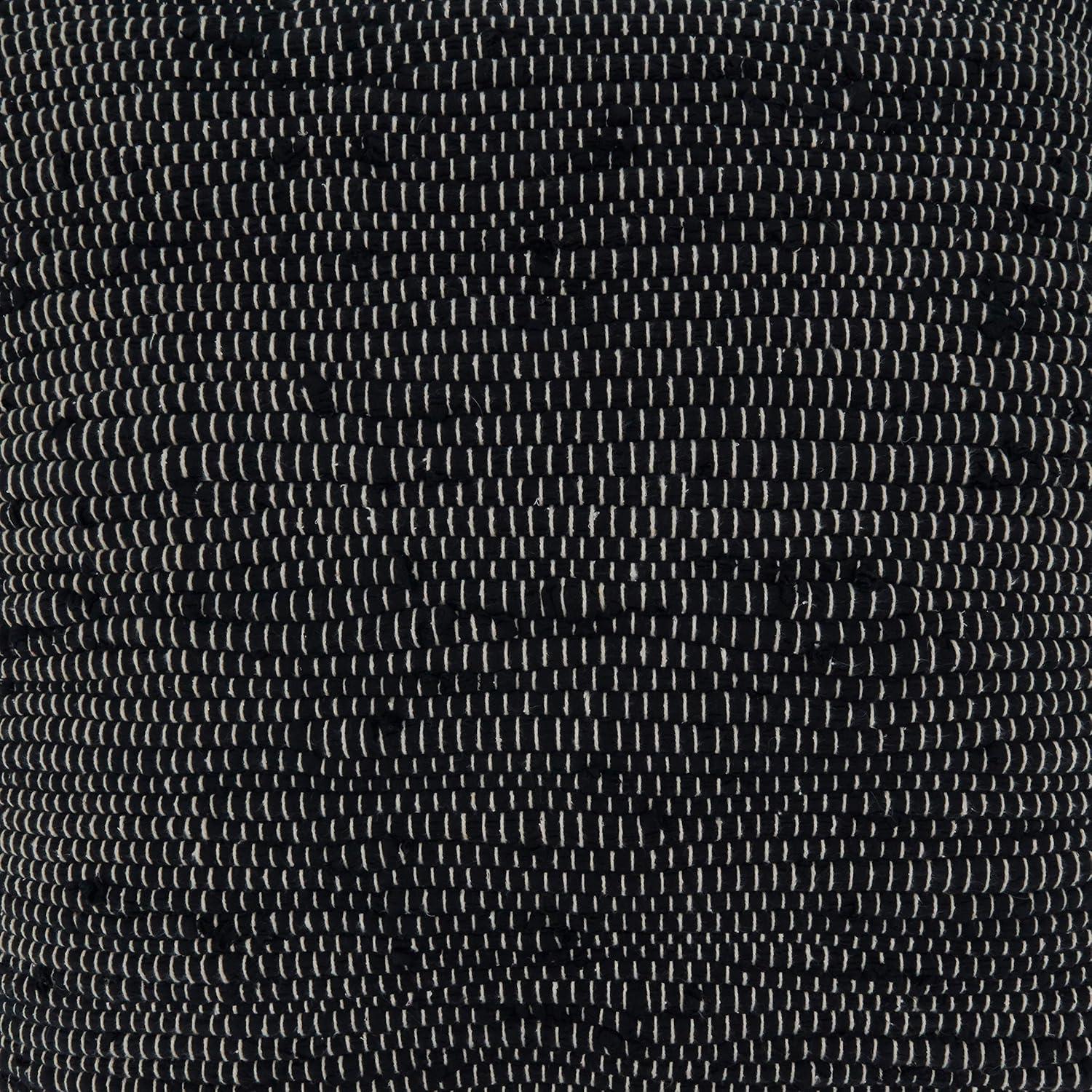 Saro Lifestyle Chindi Throw Pillow With Poly Filling, Black, 22" x 22"
