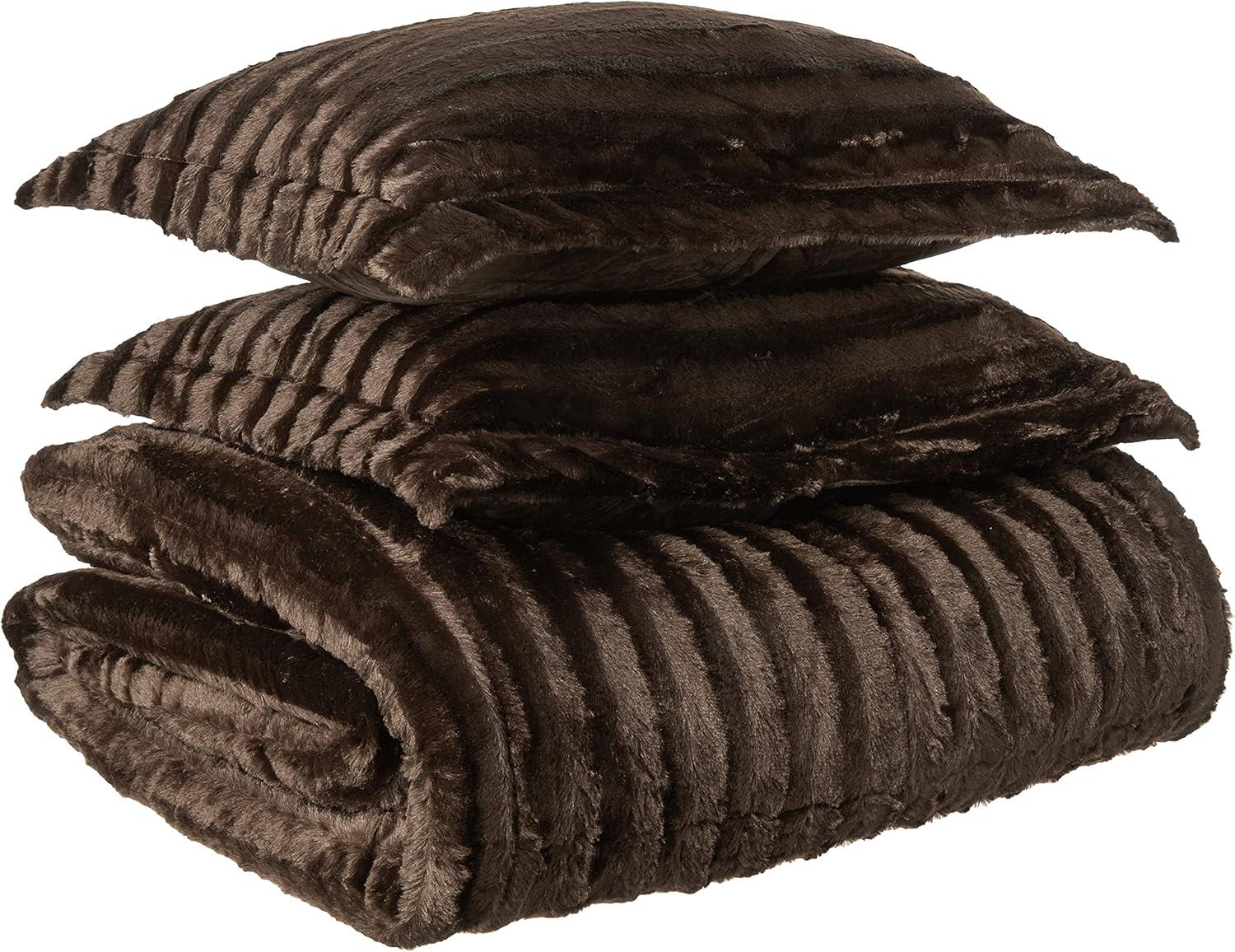 Faux Fur 3 Piece Comforter Set