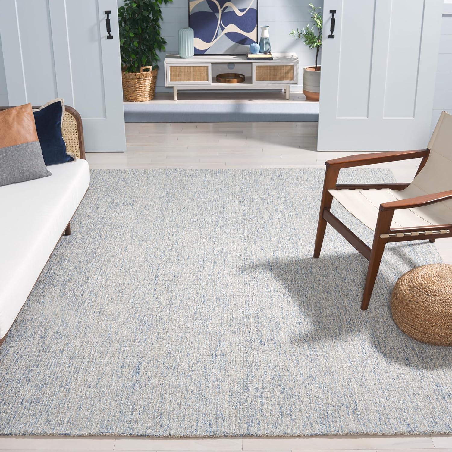 Abstract ABT471 Handmade Indoor Area Rug - Ivory/Blue - 9'x12' - Safavieh