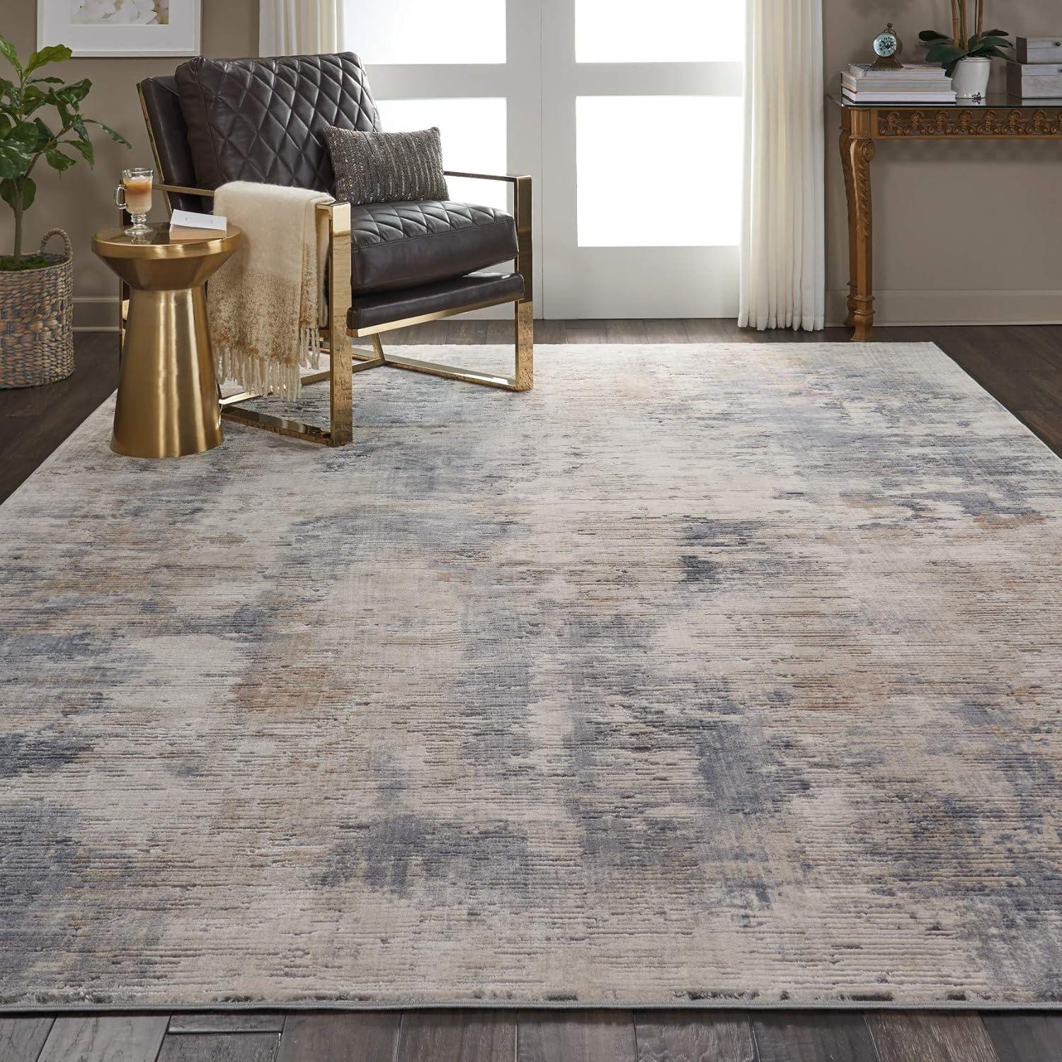 Nourison Rustic Textures Painterly Indoor Rug Beige/Grey 5'3" x 7'3"