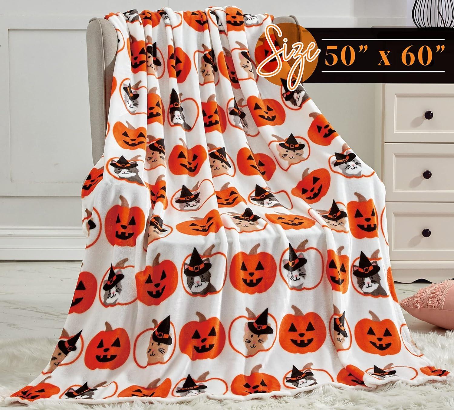 Super Spooky and Comfy Microplush Halloween Throws (50" x 60")