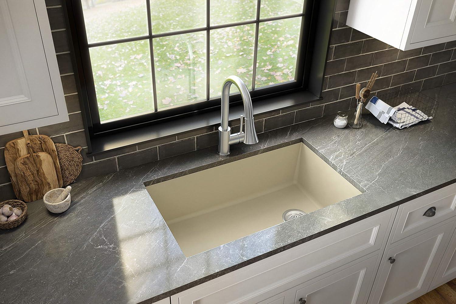 Karran Undermount Quartz Composite 31-3/4'' X 19-1/4'' Single Bowl Kitchen Sink
