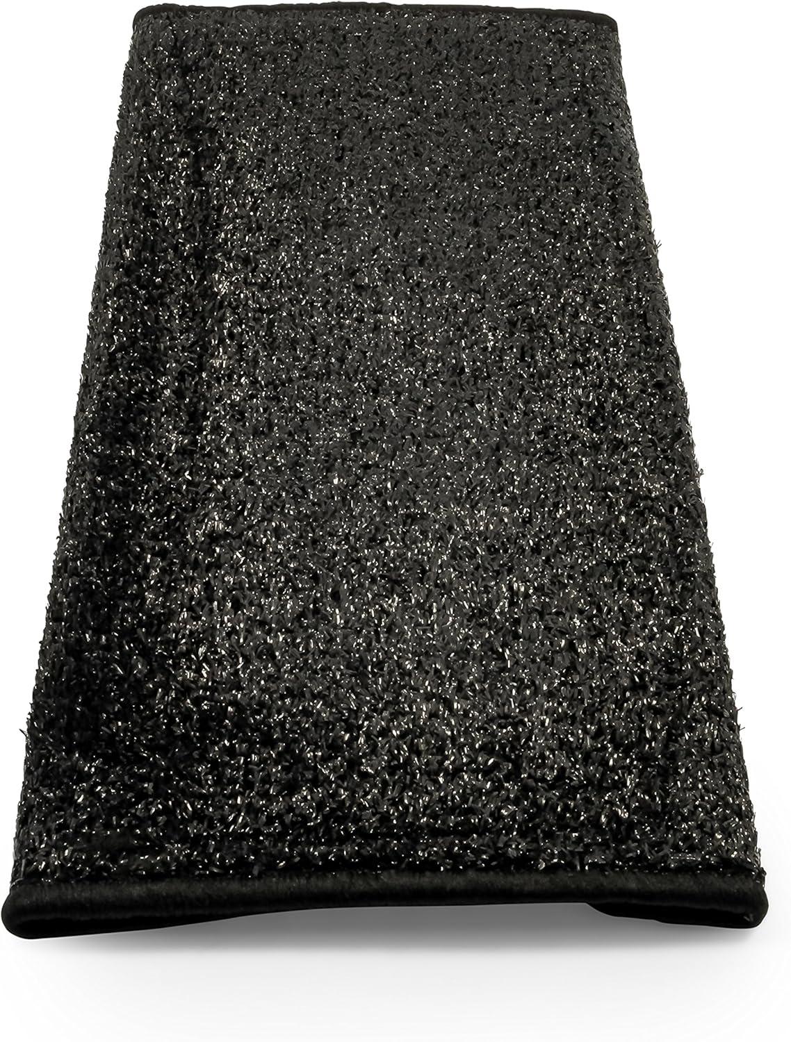 Camco RV Wrap Around Turf Rug | Weather and Mildew Resistant| Easy Install | Artificial Turf, Black (42947)