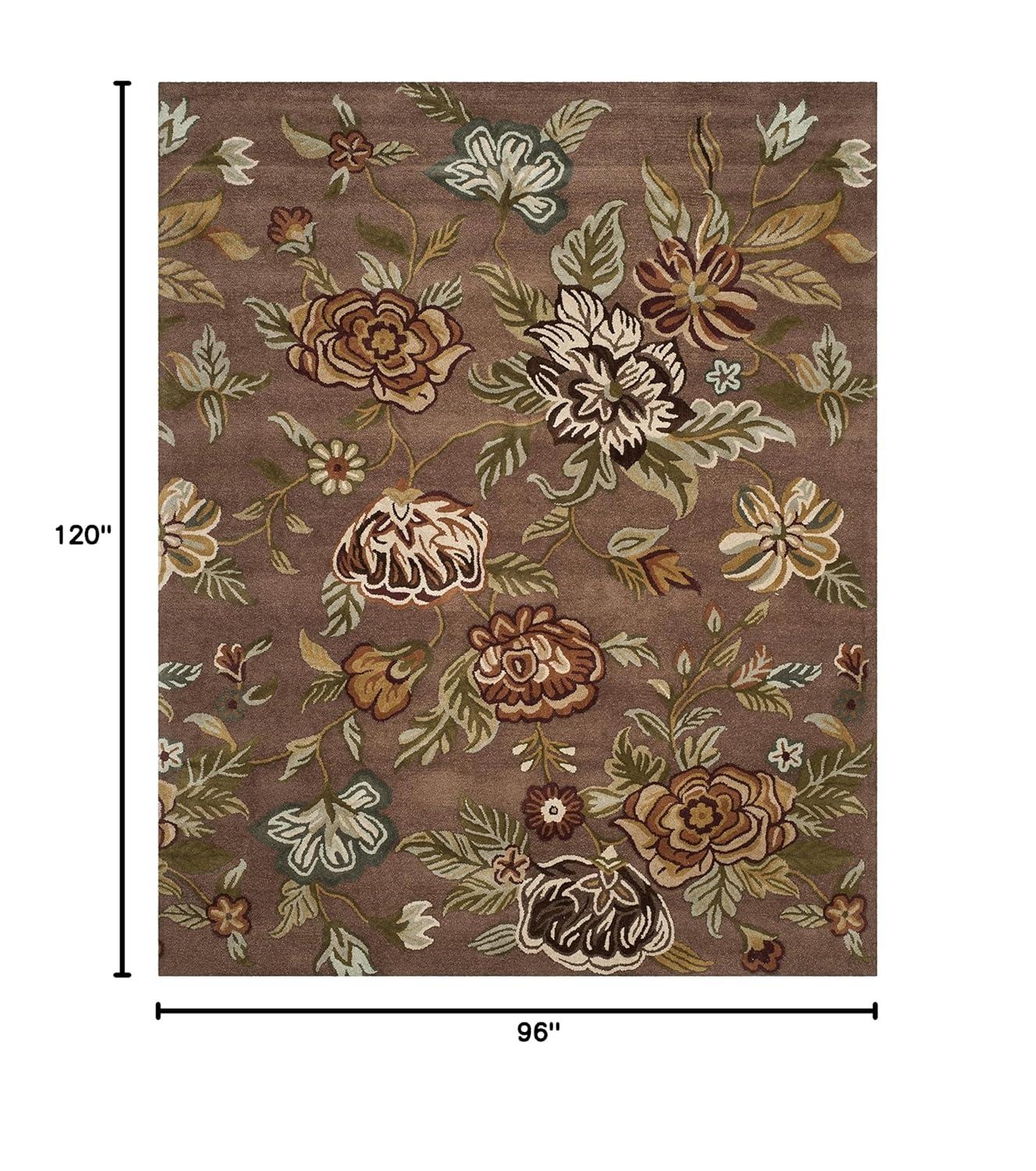 Blossom BLM920 Hand Hooked Area Rug - Brown/Multi - 8'x10' - Safavieh.