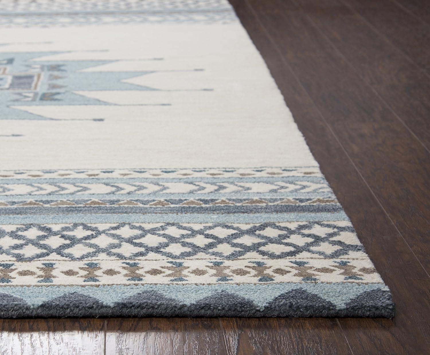 Rizzy Rugs Southwest Area Rug SU567A Blue Angled Lines 5' x 8' Rectangle