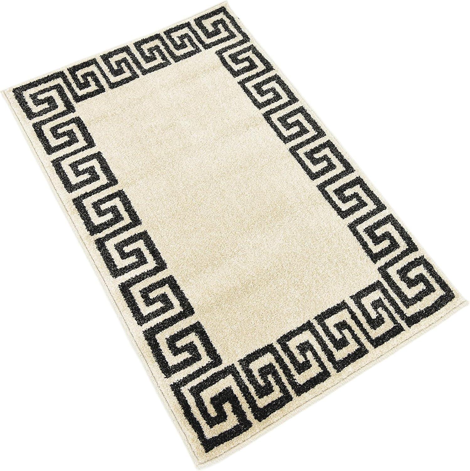 Barreto Geometric Beige/Black Area Rug