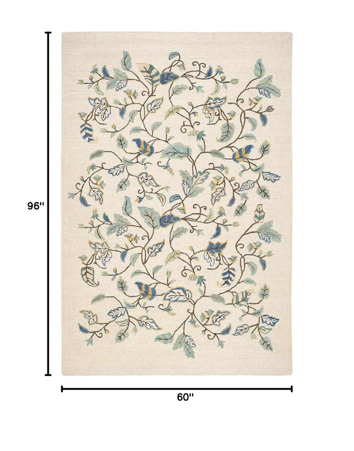 SAFAVIEH Martha Stewart Autumn Woods Floral Area Rug, Grey Squirrel, 5' x 8'